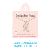 CZ INITIAL LETTER NECKLACE