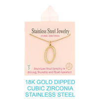 18K GOLD DIPPED CZ INITIAL LETTER NECKLACE