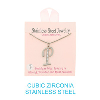 CZ INITIAL LETTER NECKLACE