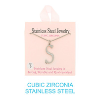CZ INITIAL LETTER NECKLACE