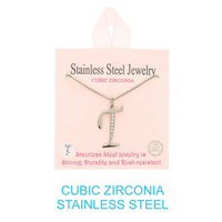 CZ INITIAL LETTER NECKLACE