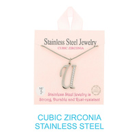 CZ INITIAL LETTER NECKLACE