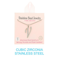 CZ INITIAL LETTER NECKLACE