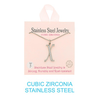 CZ INITIAL LETTER NECKLACE