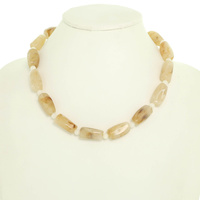 PASTEL CYLINDER BEADED NECKLACE