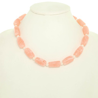 PASTEL CYLINDER BEADED NECKLACE