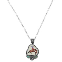 WESTERN BRONC RIDER PENDANT NECKLACE