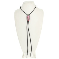 WESTERN RECTANGLE STONE BOLO NECKLACE
