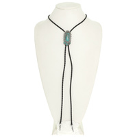 WESTERN RECTANGLE STONE BOLO NECKLACE