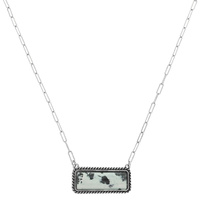 WESTERN TURQUOISE RECTANGLE PENDANT NECKLACE