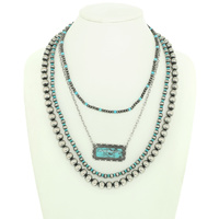 WESTERN MULTI LAYERED TURQUOISE NECKLACE