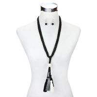 LONG NECKLACE SET W/ TASSELES
