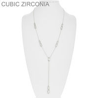 Y CHAIN AND CZ NECKLACE