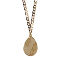 SEMI PRECIOUS PENDANT LINKED CHAIN 18" NECKLACE