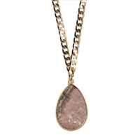 SEMI PRECIOUS PENDANT LINKED CHAIN 18" NECKLACE