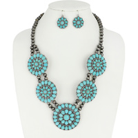 TURQUOISE STATEMENT NECKLACE SET