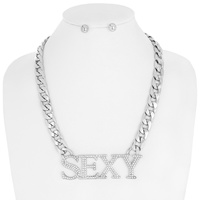 SEXY CHAIN NECKLACE EARRINGS SET
