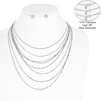 NECKLACE SET 8 LAYERS METAL CHAIN