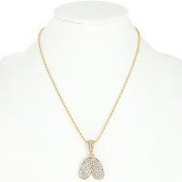 DELICATE INITIAL A / B / C / D / J / L / M / N / R / S / T CRYSTAL RHINESTONE PENDANT NECKLACE