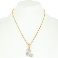 DELICATE INITIAL A / B / C / D / J / L / M / N / R / S / T CRYSTAL RHINESTONE PENDANT NECKLACE