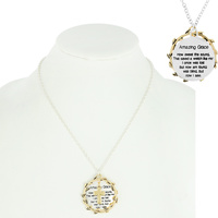 "AMAZING GRACE" INSPIRATIONAL MESSAGE WITH CROSS PENDANT NECKLACE