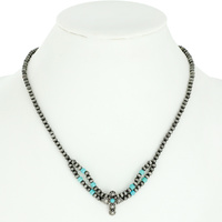 WESTERN CROSS PENDANT NAVAJO PEARL CHOKER STYLE NECKLACE