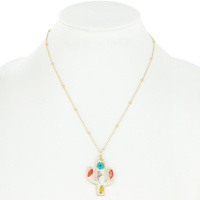 NATURAL DRIED FLOWER CACTUS PENDANT NECKLACE RESIN FLORAL JEWELRY