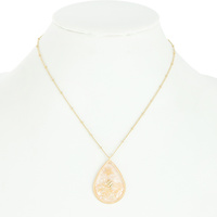 RESIN SEASHELL TEARDROP PENDANT NECKLACE OCEAN BEACH JEWELRY