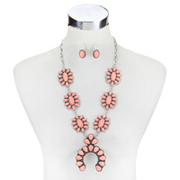 WESTERN SQUASH BLOSSOM NECKLACE EARRING SET