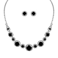CRYSTAL RHINESTONE NECKLACE AND EARRINGS SET