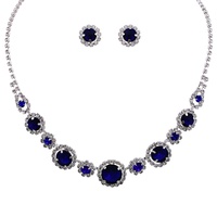 CRYSTAL RHINESTONE NECKLACE AND EARRINGS SET