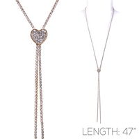 G RS 47IN HEART SLIDER NECKLACE
