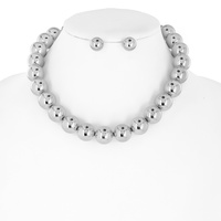 15MM CCB COLLAR CHOKER NECKLACE AND EARRINGS SET