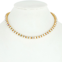 CRYSTAL RHINESTONE TENNIS NECKLACE