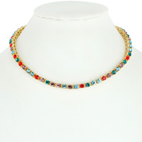 CRYSTAL RHINESTONE TENNIS NECKLACE