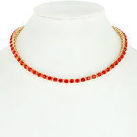 CRYSTAL RHINESTONE TENNIS NECKLACE