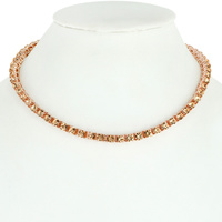 CRYSTAL RHINESTONE TENNIS NECKLACE