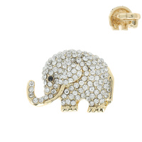 CRYSTAL RHINESTONE ELEPHANT STRETCH RING