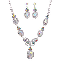 CRYSTAL RHINESTONE NECKLACE AND EARRINGS SET