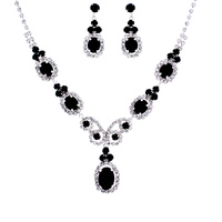 CRYSTAL RHINESTONE NECKLACE AND EARRINGS SET