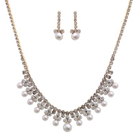 CRYSTAL RHINESTONE NECKLACE AND EARRINGS SET