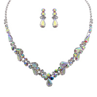 CRYSTAL RHINESTONE NECKLACE AND EARRINGS SET