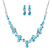 CRYSTAL RHINESTONE NECKLACE AND EARRINGS SET