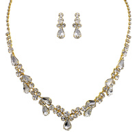 CRYSTAL RHINESTONE NECKLACE AND EARRINGS SET