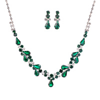 CRYSTAL RHINESTONE NECKLACE AND EARRINGS SET