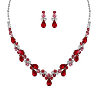CRYSTAL RHINESTONE NECKLACE AND EARRINGS SET