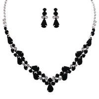 CRYSTAL RHINESTONE NECKLACE AND EARRINGS SET