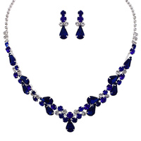 CRYSTAL RHINESTONE NECKLACE AND EARRINGS SET