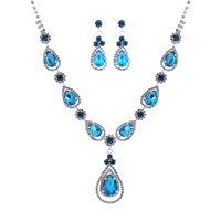 CRYSTAL RHINESTONE TEARDROP NECKLACE AND EARRINGS SET
