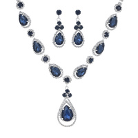 CRYSTAL RHINESTONE TEARDROP NECKLACE AND EARRINGS SET